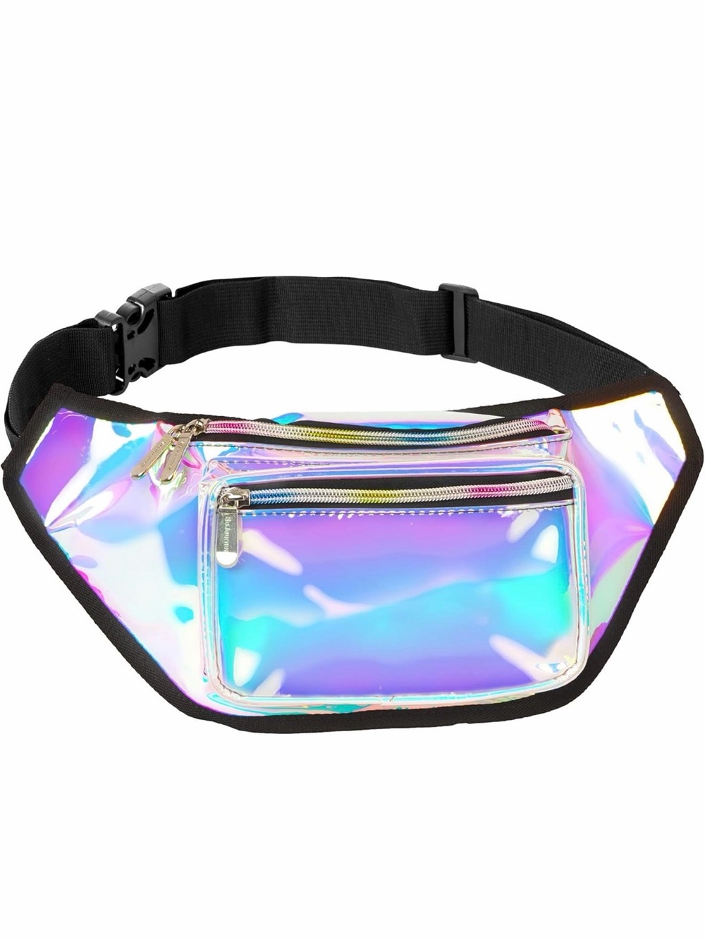Iridescent Holographic Crossbody Bag - Women's Silver-Tone